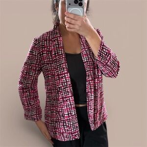 Elementz Pink and Black Patterned Blazer Women’s PM